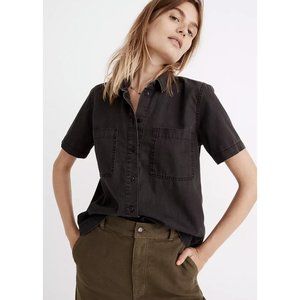 Madewell Women's Short-Sleeve Denim Button-Up Shirt Lunar Wash Size S